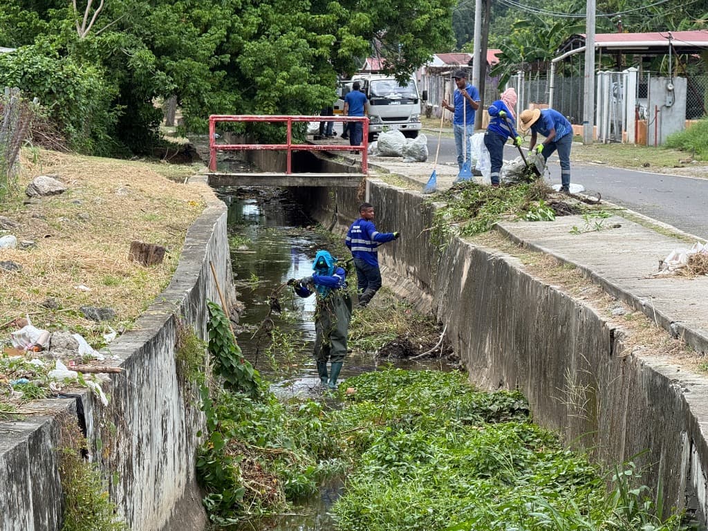 Cuadrillas en labores de limpieza y dragado en canales pluviales de Juan Díaz